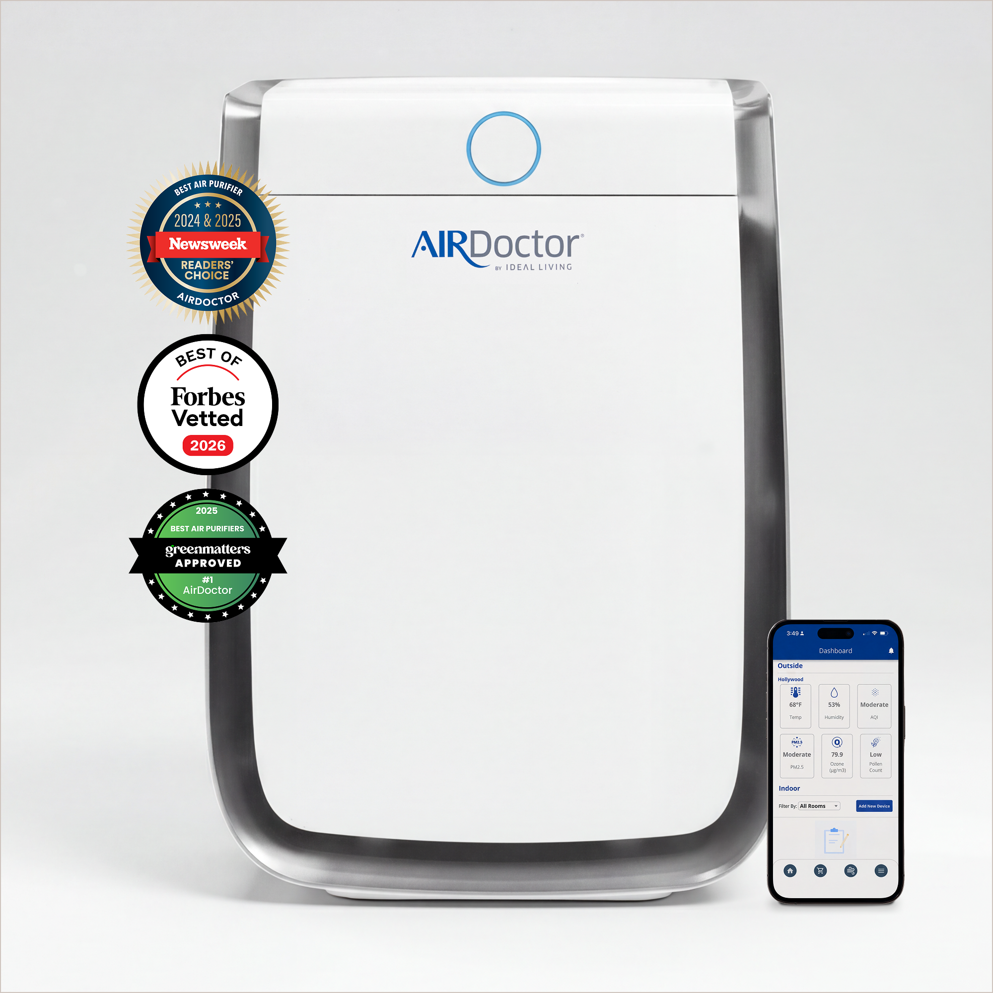 AirDoctor 3500 Smart purifier and phone app image