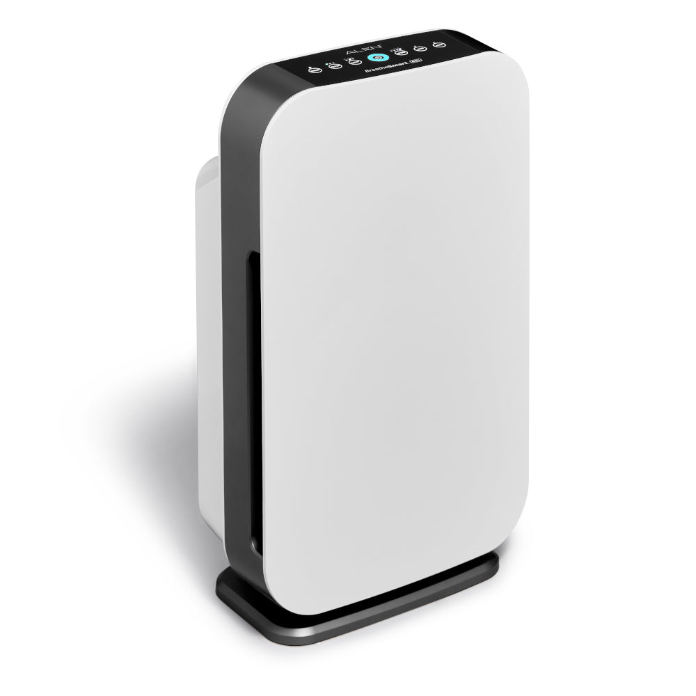 White Alen BreatheSmart 45i purifier shown from the side in the manufacturer gallery