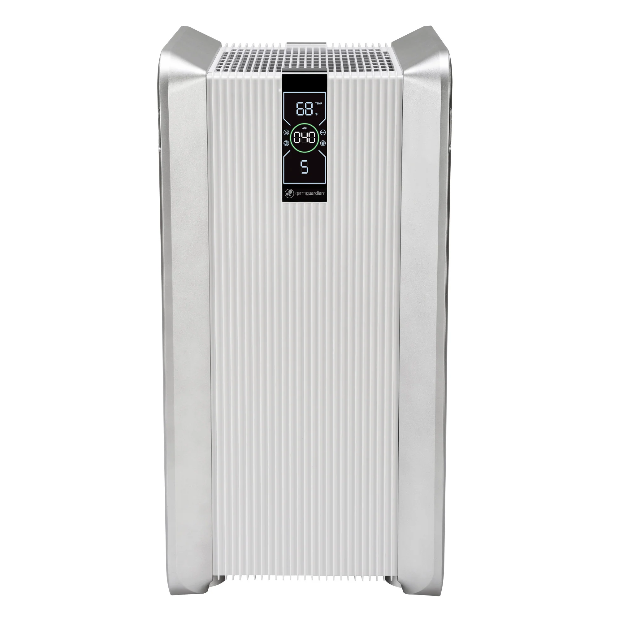 White GermGuardian AP6100 PRO 30-inch console purifier with large front grille and wheeled base