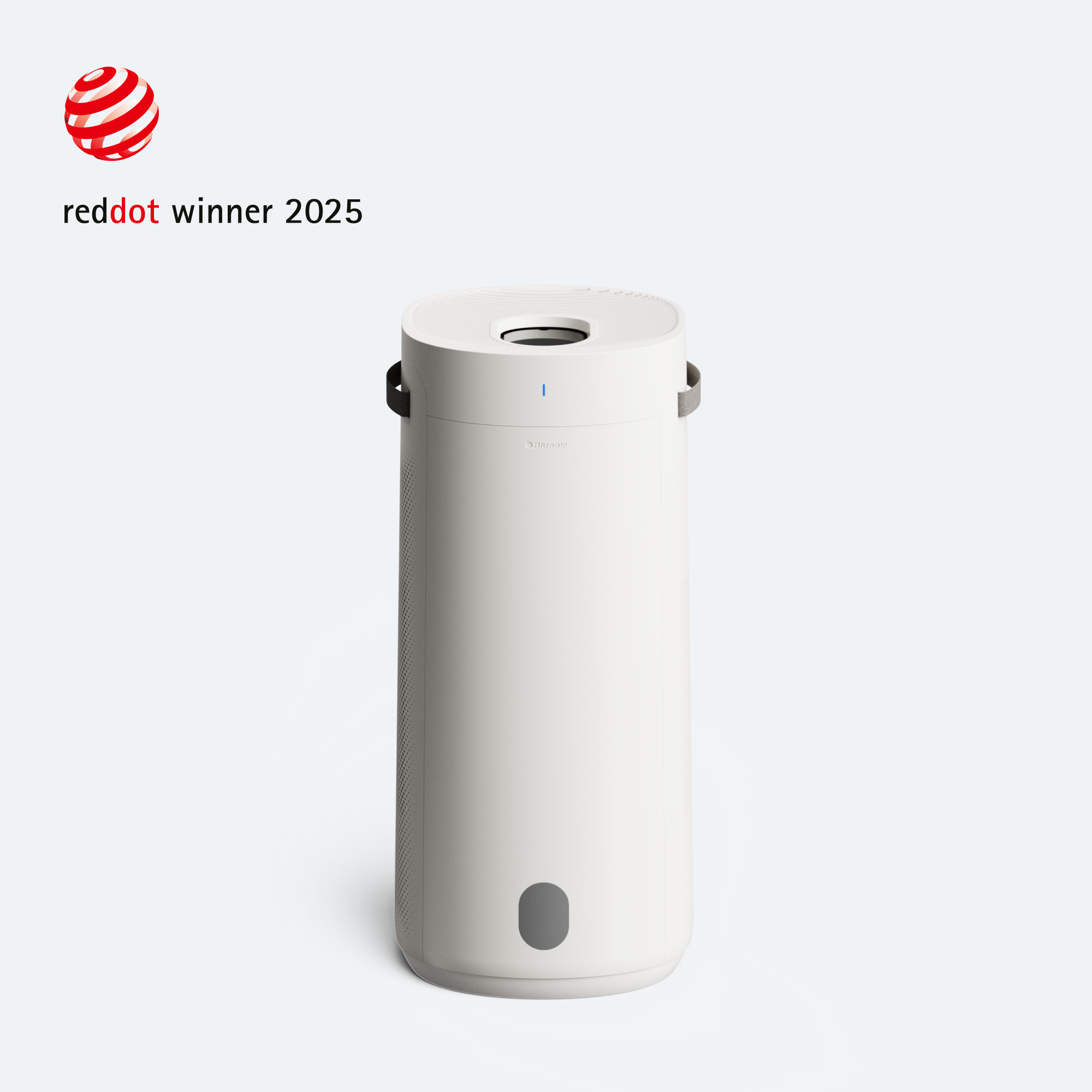 White Blueair 2-in-1 DH3i purifier-humidifier with top fill, side handles and blue display