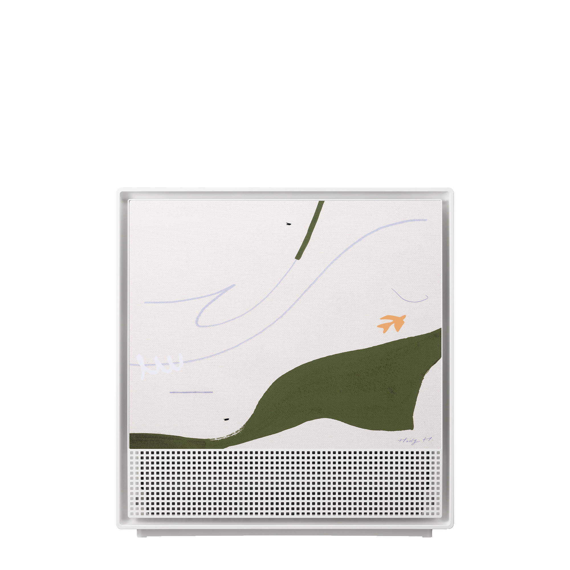 Coway Airmega 250 Art in Green Breeze with green abstract painted front panel