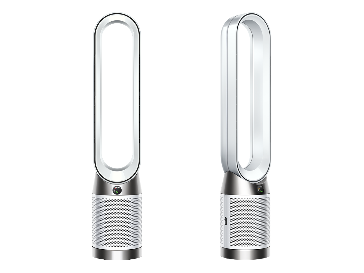 Dyson Purifier Cool PC1 in White/White, front and side product views