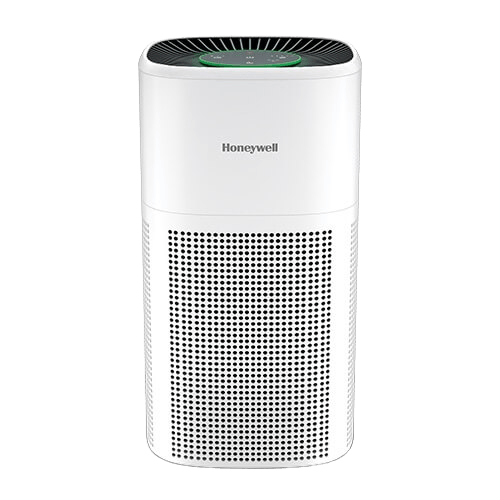White Honeywell HPA4300 large-room purifier with green top status ring