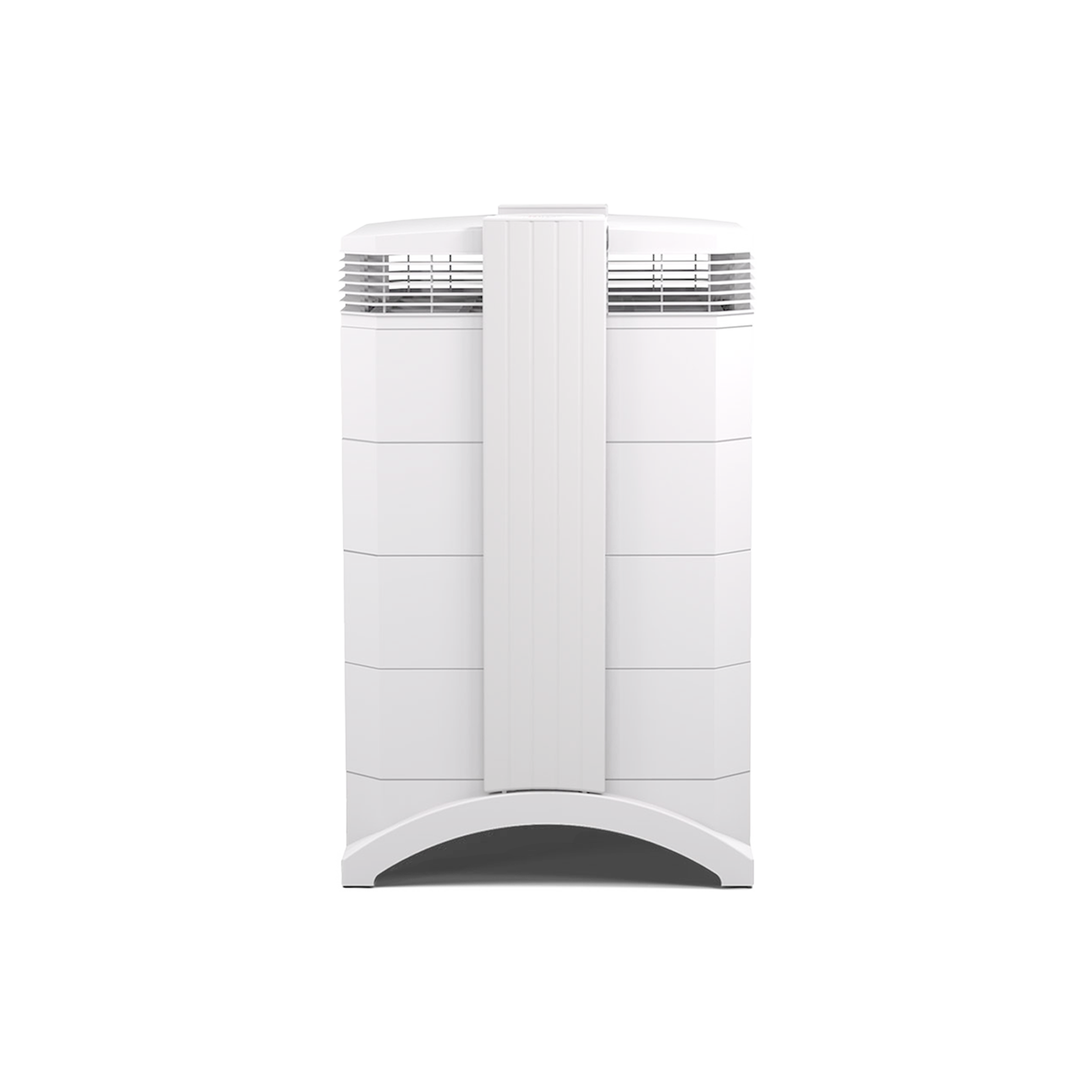 White IQAir HealthPro Compact XE upright tower purifier, front view against a white background
