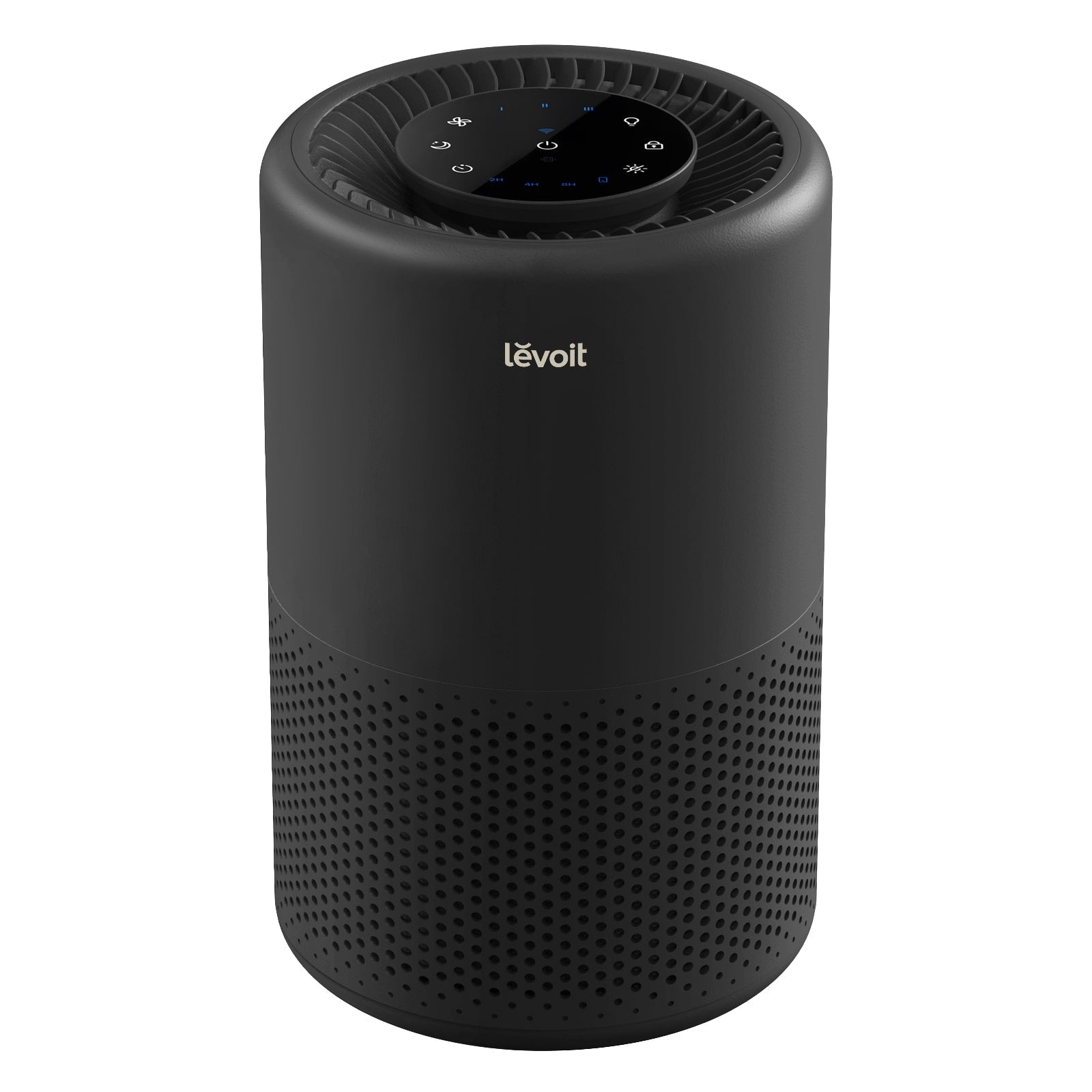 Black Levoit Core 200S-P with the same top touch controls shown in the manufacturer's product render