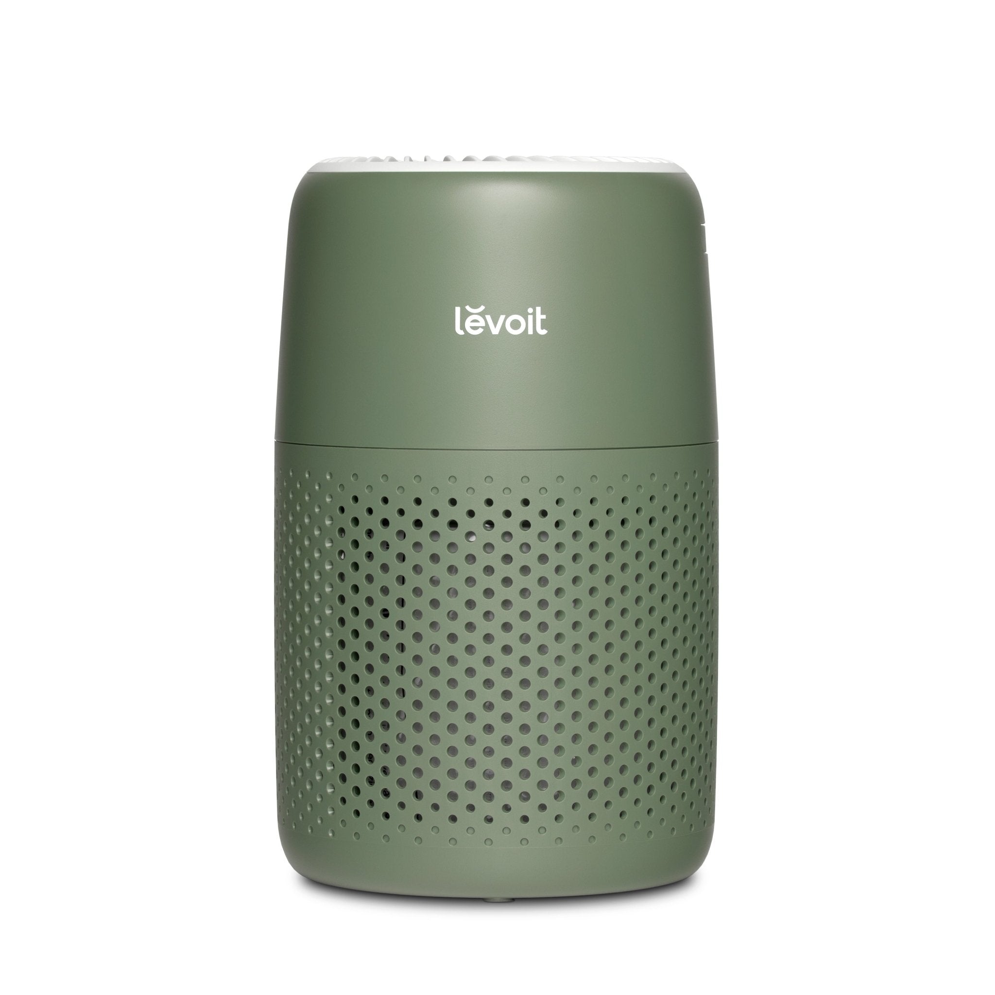 Green Levoit Core Mini-P with a perforated lower intake in an official product render