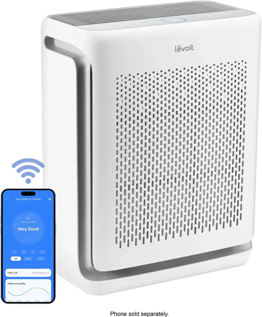 White and grey Levoit Vital 200S-P manufacturer render