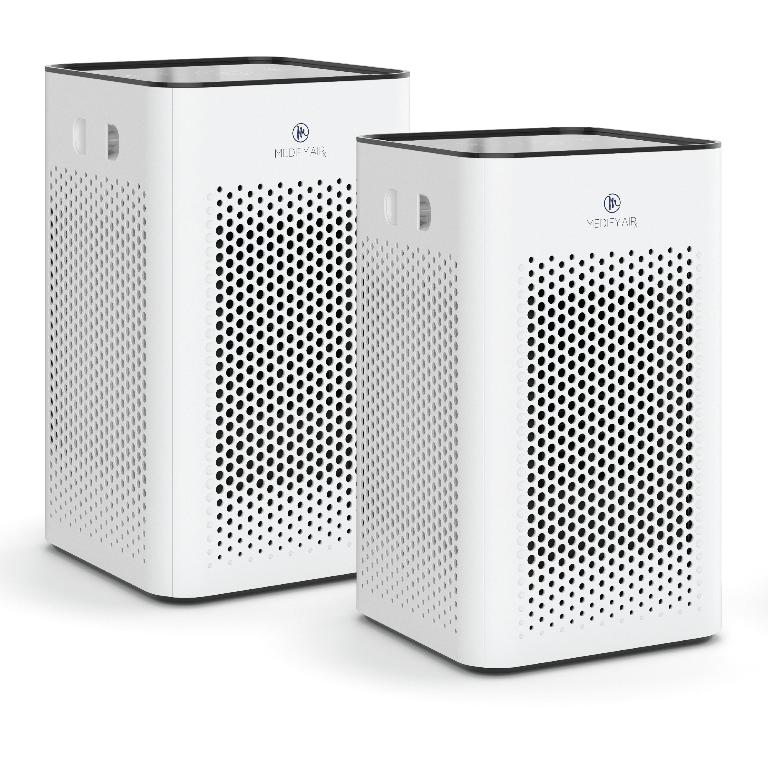 Imagen oficial de la configuración de dos unidades blancas MA-25, donde se muestran ambos purificadores.