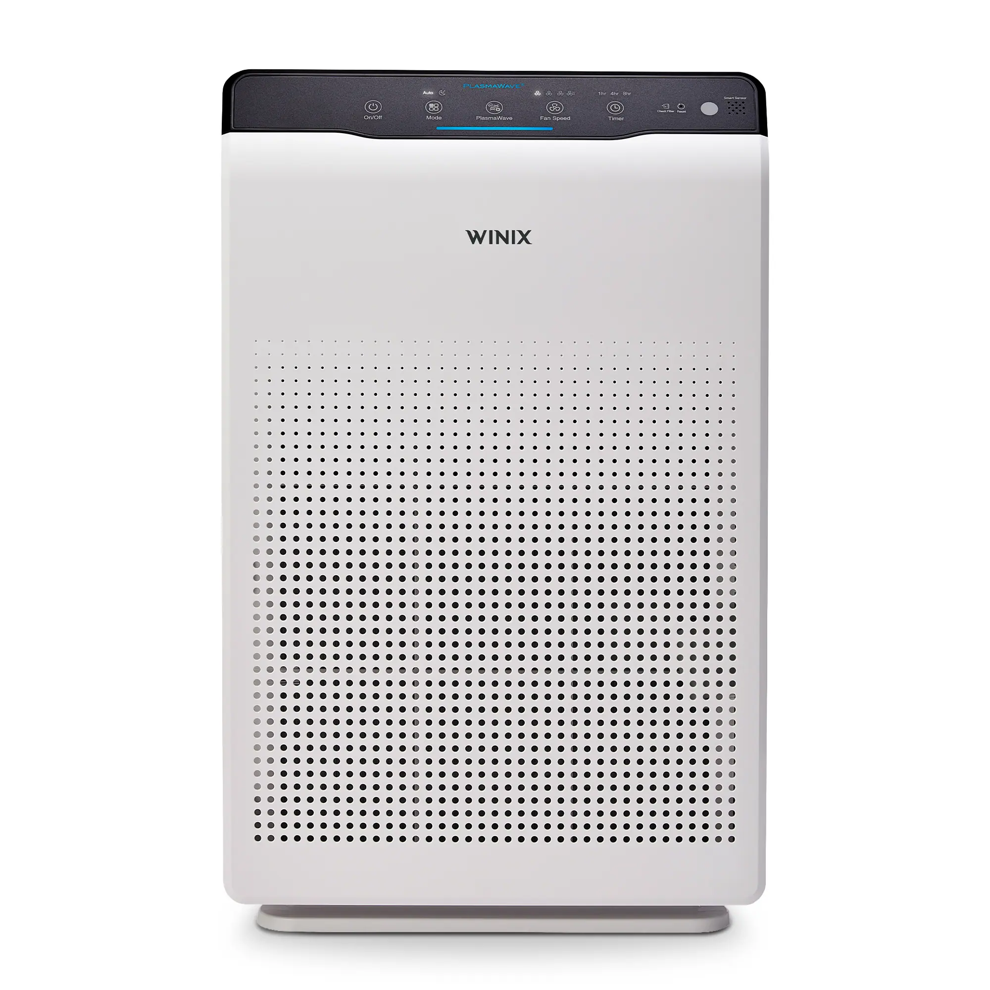 White Winix C535 purifier with a wide perforated front intake and top-mounted local controls